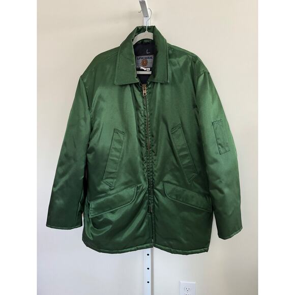 Vintage Spiewak Quilted Parka Mens Size 46  USA NWOT Quality Work Wear Green - Picture 1 of 10